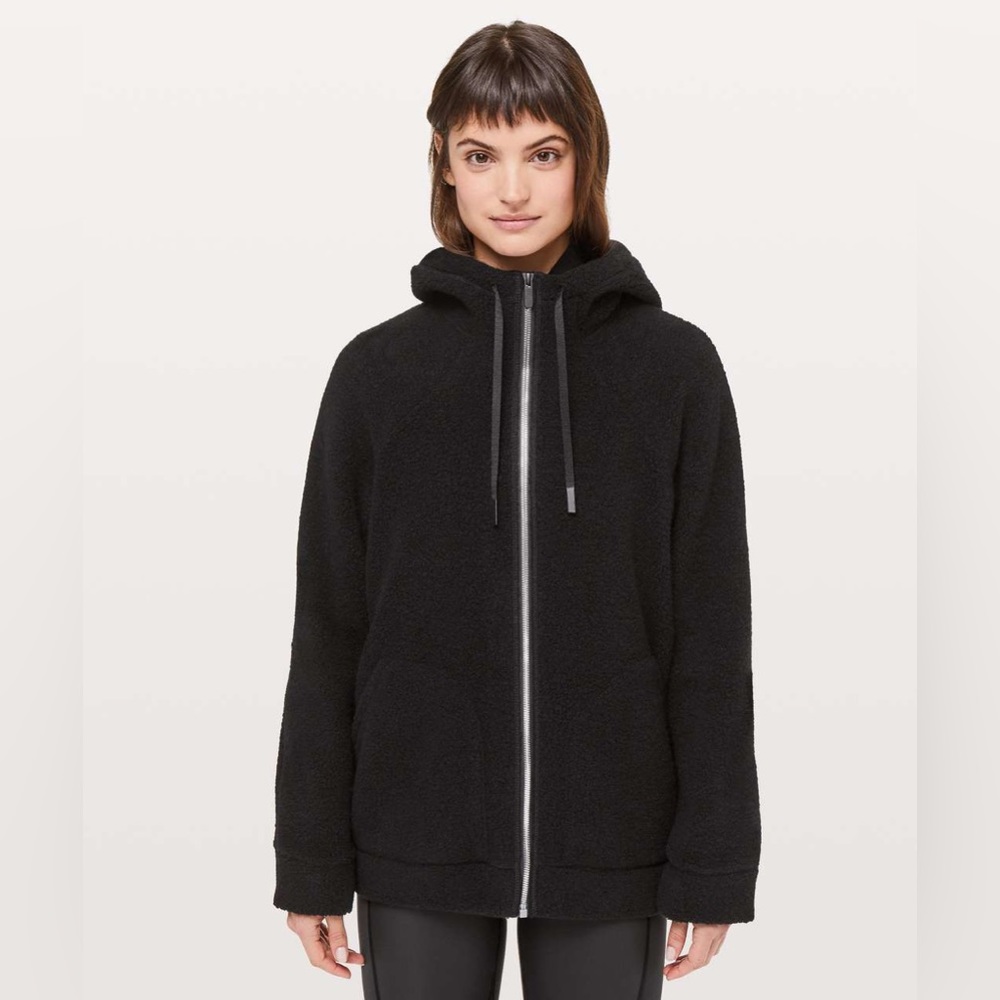 Lululemon So Sherpa Wool Hooded Jacket Women's 10‎ Color Black